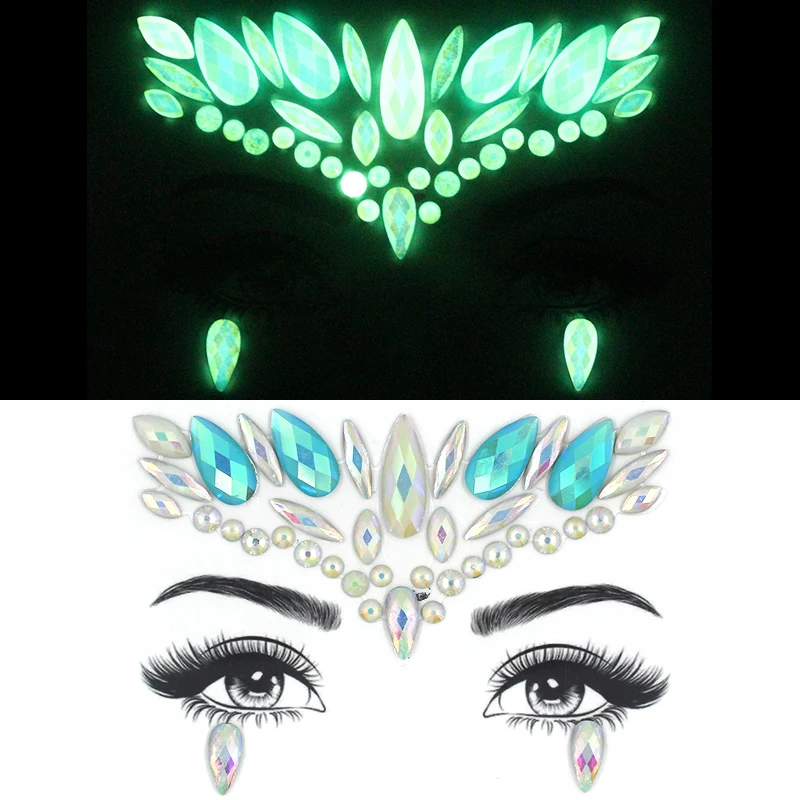 HOT body temporary tattoo sticker luminous diamond decoration 3D face DIY glitter fake LT006 | Красота и здоровье