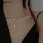 SIPENGJEL модное Двухслойное круглое ожерелье маленькая Геометрическая Длинная цепочка ожерелье для женщин ювелирные изделия подарки 2021