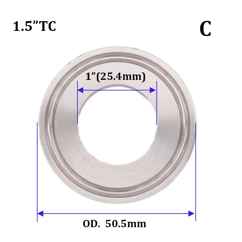 1," Tri Clamp(50,5 м OD) торцевая крышка с сварным отверстием санитарно 304 нержавеющая сталь Homebrew пиво и ремесло пивоварения фитинг