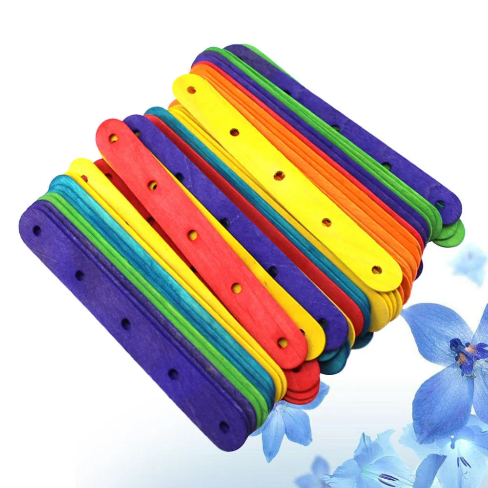 50 шт. натуральный Jumbo Цветной дерево ремесло палочки для производства фруктового