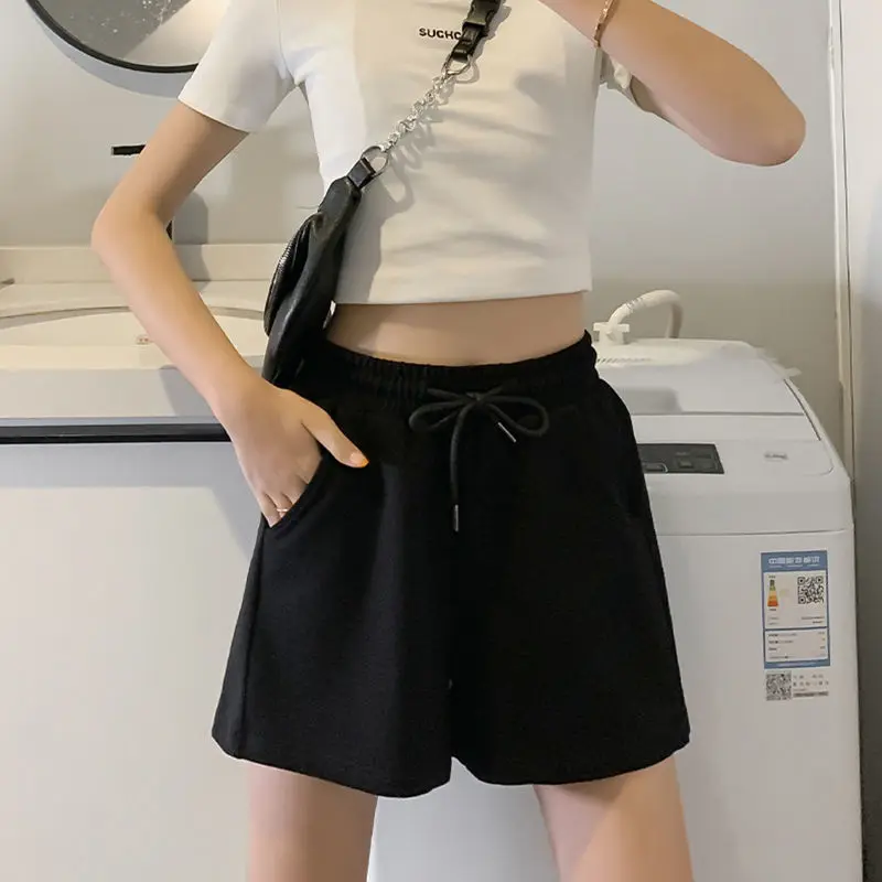 

Sports shorts women's trendy summer thin 3 / 4 Pants loose students wear running versatile high waist casual pants