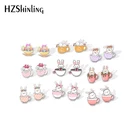Новинка 2020, Милые акриловые серьги в виде чашки, цветов, цветов, животных из мультфильмов, эпоксидные смолы, ювелирные изделия ручной работы