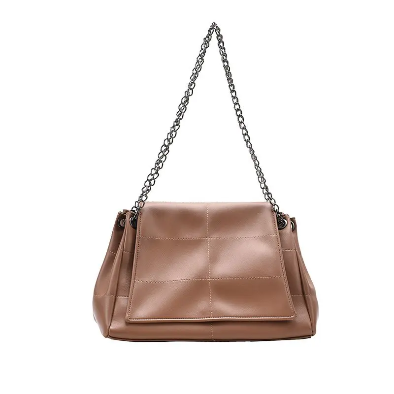 

Brand Women's Totes Bag 2021 Flap Thick Metal Chain Shoulder Bags Luxury Women Handbag Classic Leather Crossbody Bags Female
