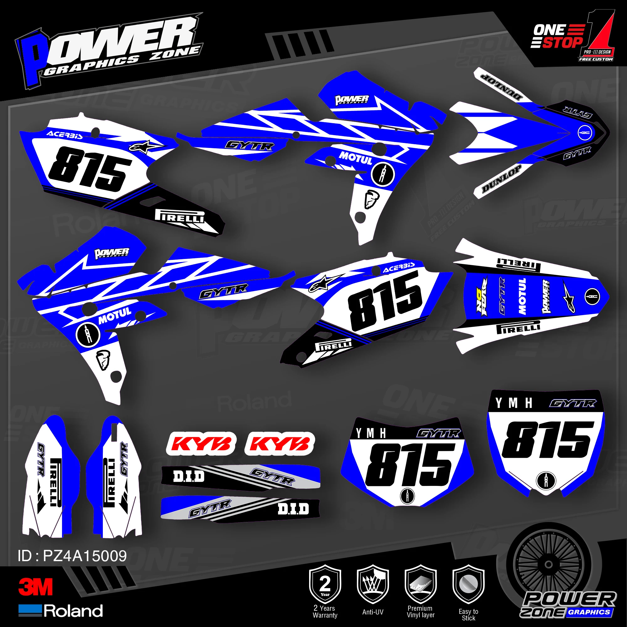 PowerZone на заказ футбольной команды графика фоны наклейки 3м комплект для YAMAHA 2016 2018