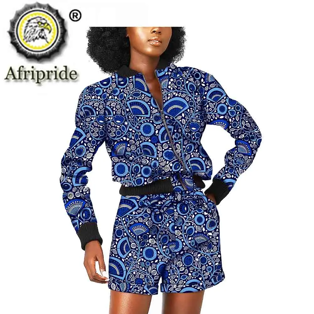 Костюм в африканском стиле для женщин Dashiki пальто куртка и шорты комплект из 2
