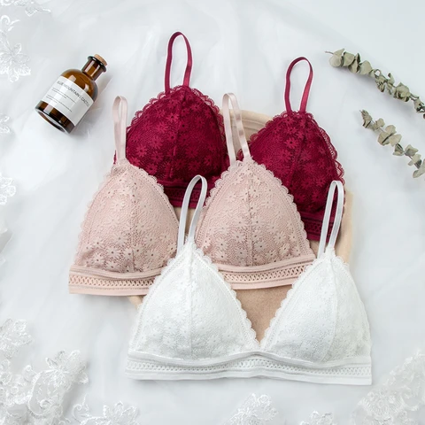 French Style Lace Bras for Women Lingerie Underwire Bralette B C Small Cup Fashion Sexy Brassiere Female Intimates Underwear