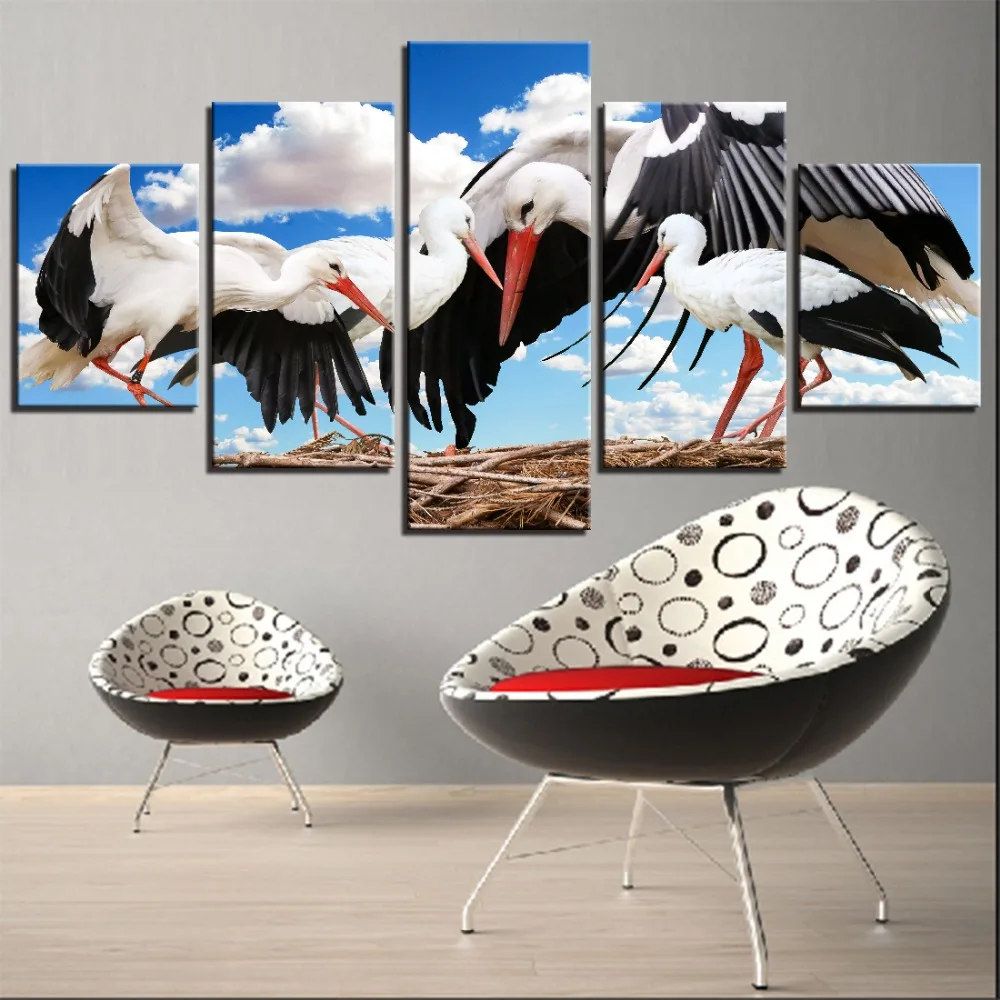 5 шт. изображение голубое небо Птицы Пейзаж Живопись на холсте Home Decor Декор в