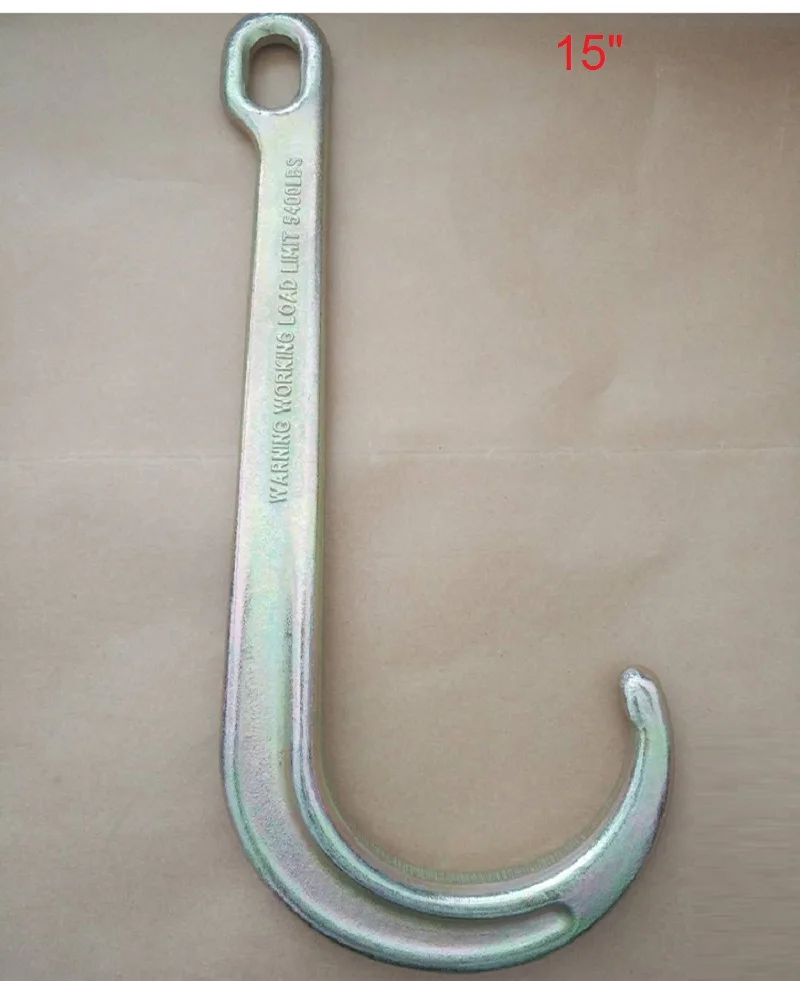 15&quot 5400lbs J hook safety point ring eye wide mouth long large opening forged alloy steel hoist crane hardware|Морское