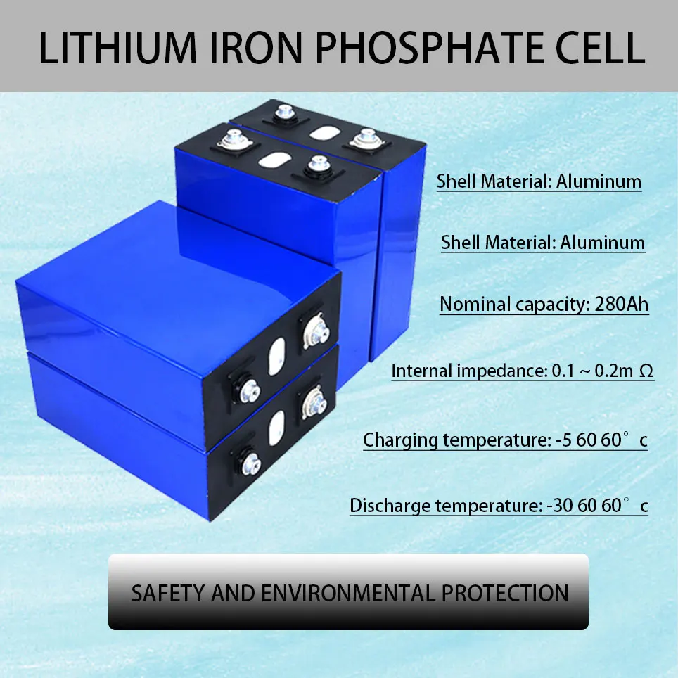 

EVE 3.2V 280AH Brand New Version Lifepo4 Grade A Fully Matched DIY Rechargeable Battery Pack EU US Tax Free With Busbars