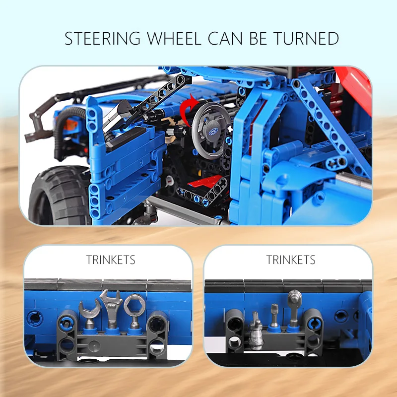 MOC Forded Mustanged F 150 грузовики с 10265 креативными игрушками Technic Speed Champions Car RC