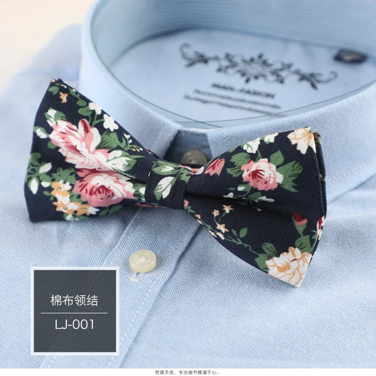 Linbaiway ручной работы с цветочным узором принтом галстук бабочка для Мужская