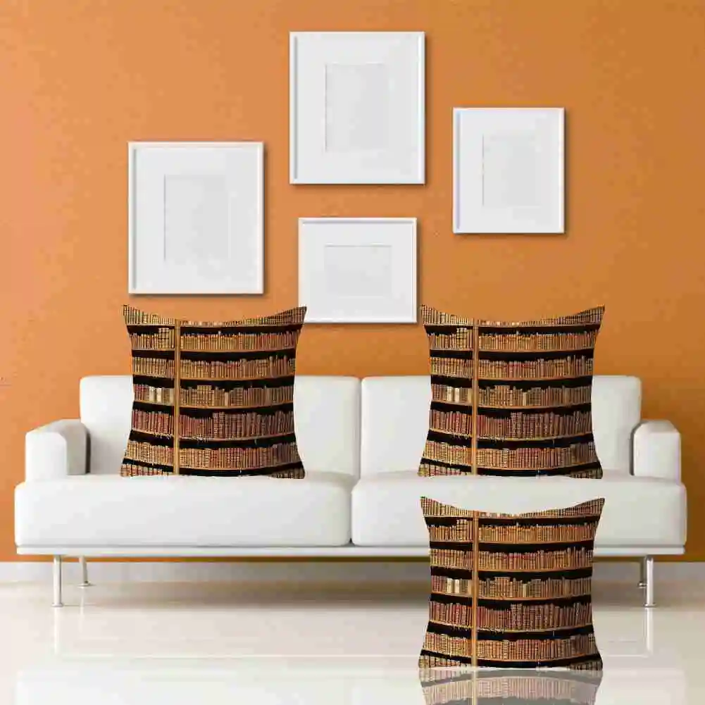 

45*45cm Retro Book Series Pillowcase Office Car Sofa Pillowcase Pillow Peach Skin Decoration Cushion Home Cover A9Q0