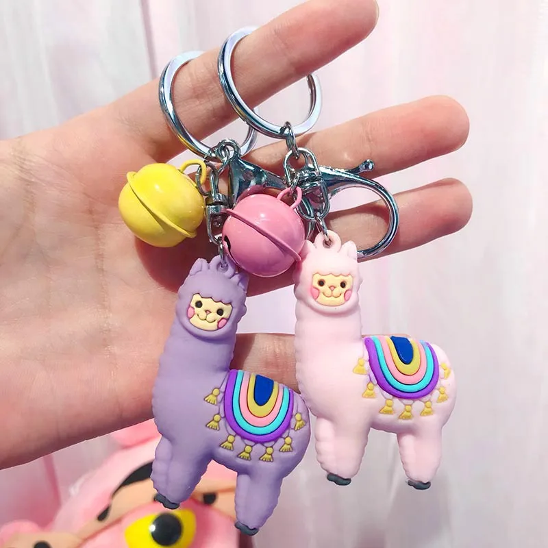 

2020 Hot Sale High Quality Cute Alpaca Keychain Doll Creative Cartoon Little Sheep Bag Pendant Accessorie Key Ring Bag Key Chain