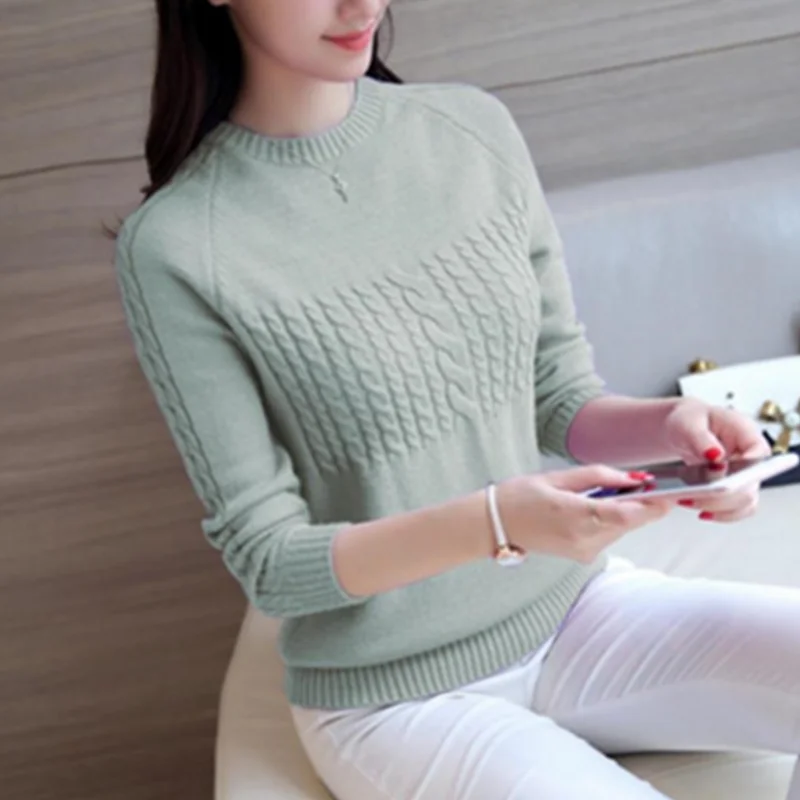 2020 Winter Women's Blouses Pullover Long Sleeve O-Neck Slim Female Knitted Sweater For Female short Solid Sweaters Tops кофты