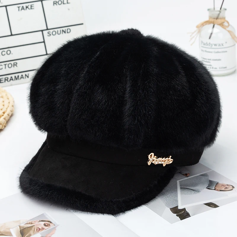 Женский Бархатный берет [Onidfurow] осенне-зимний восьмиугольный шапки стильные