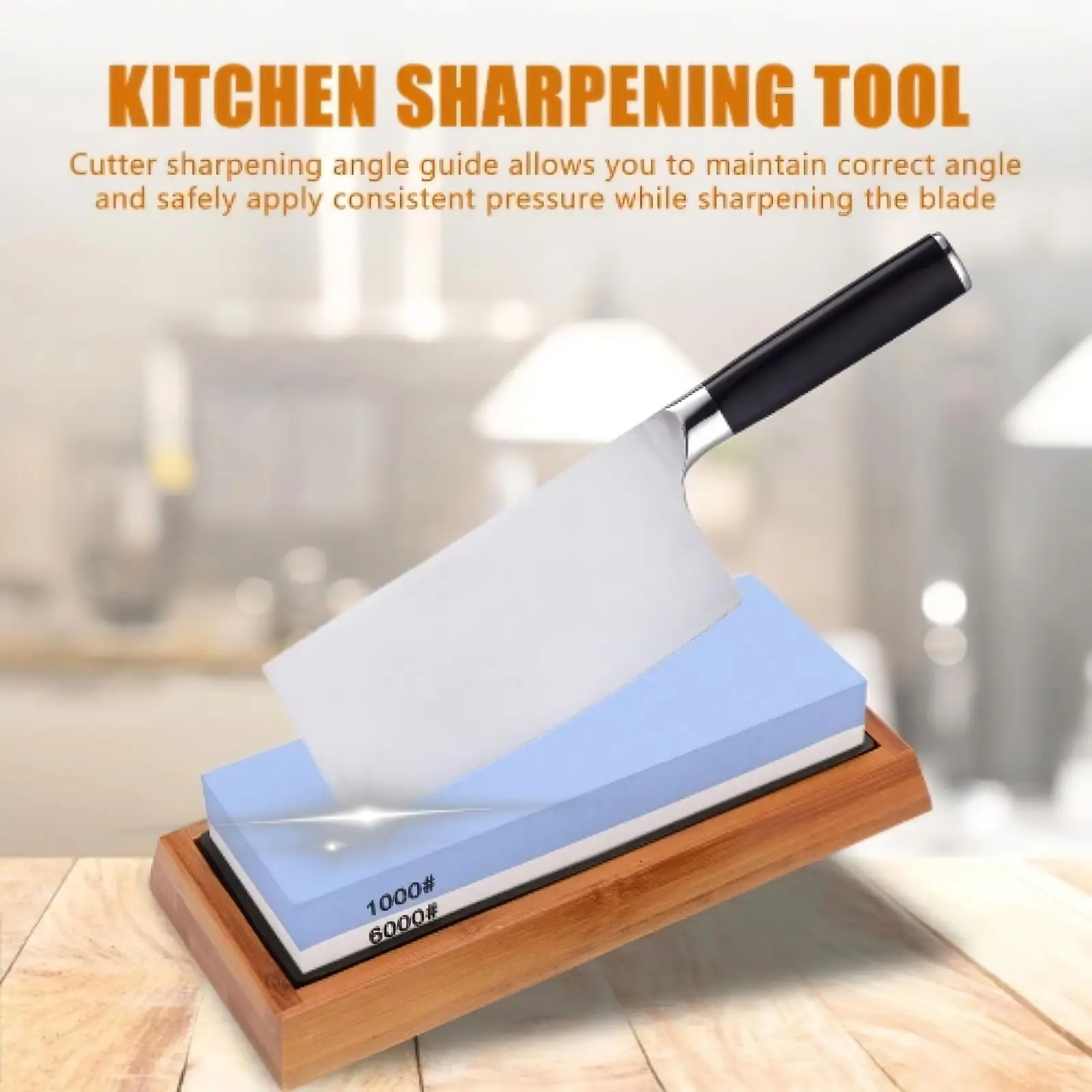 

Professional Knife Sharpener 1000/6000 Grit Whetstone Sharpening Stones Grinding Stone Non-Slip Sharpener Angle Guider