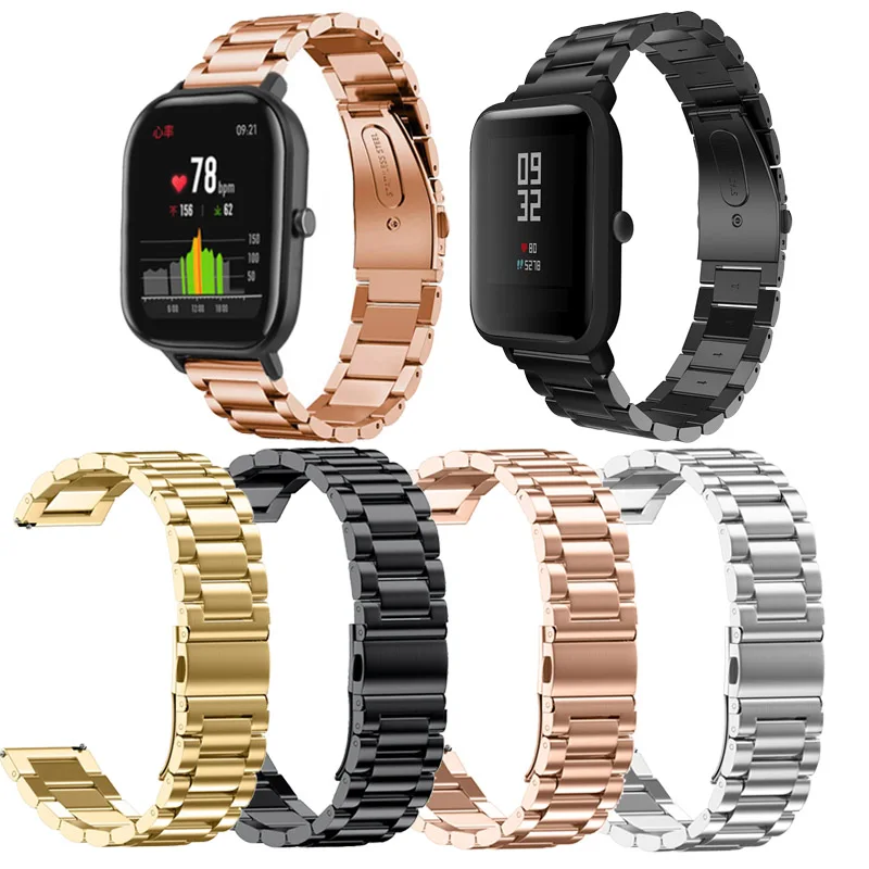 

Браслет из нержавеющей стали для Xiaomi Huami Amazfit GTS 2 2e 3 GTR 47 мм 42 мм браслет Stratos 2s