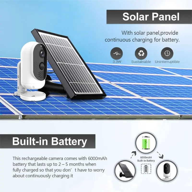 

1080P High Definition Outdoor Rechargeable Battery Wireless Camera Wholesale Dropshipping