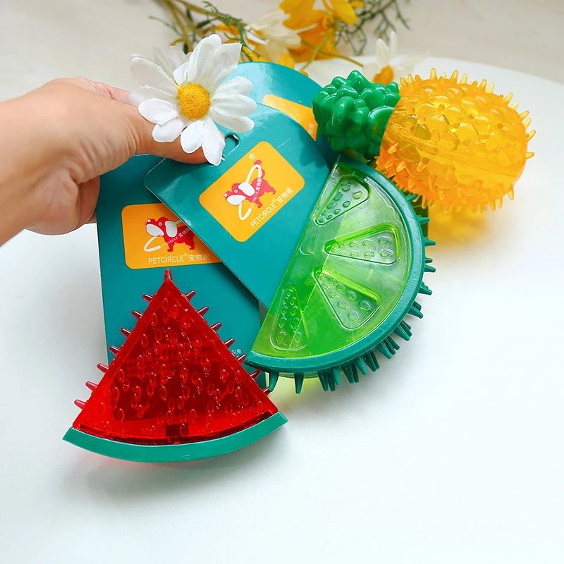 

New Pet Dog Toy Chew Squeaky Rubber Toys Can Be Filled With Water And Frozen, Chewing Fruit, Summer Cooling Dogs Toy