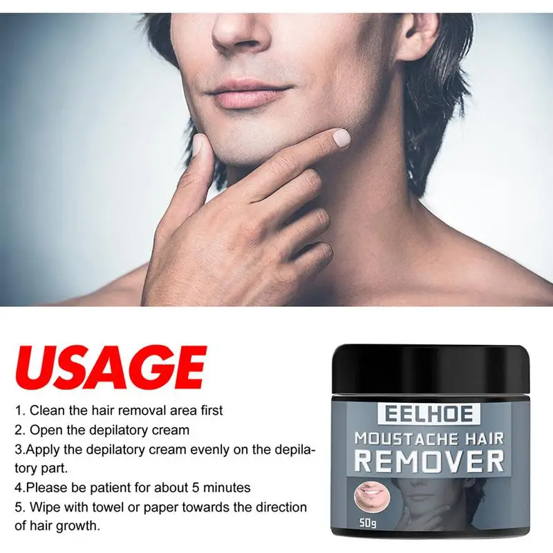 

2 Bottles Beard Depilatory Cream Moisturize Painless Men Hair Removal Cream Men Beard Depilatory Creams