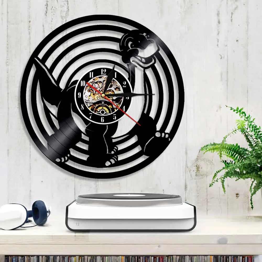 Виниловые настенные часы с силуэтом динозавра современный дизайн 3D животными