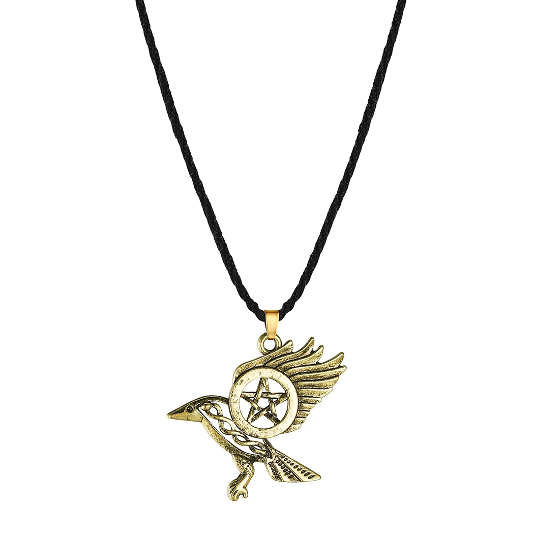 

Kinitial Norse Viking Star Odin's Ravens Bird Wing Pendant Necklace For Women Men Amulet Talisman Charm Necklaces Jewelry