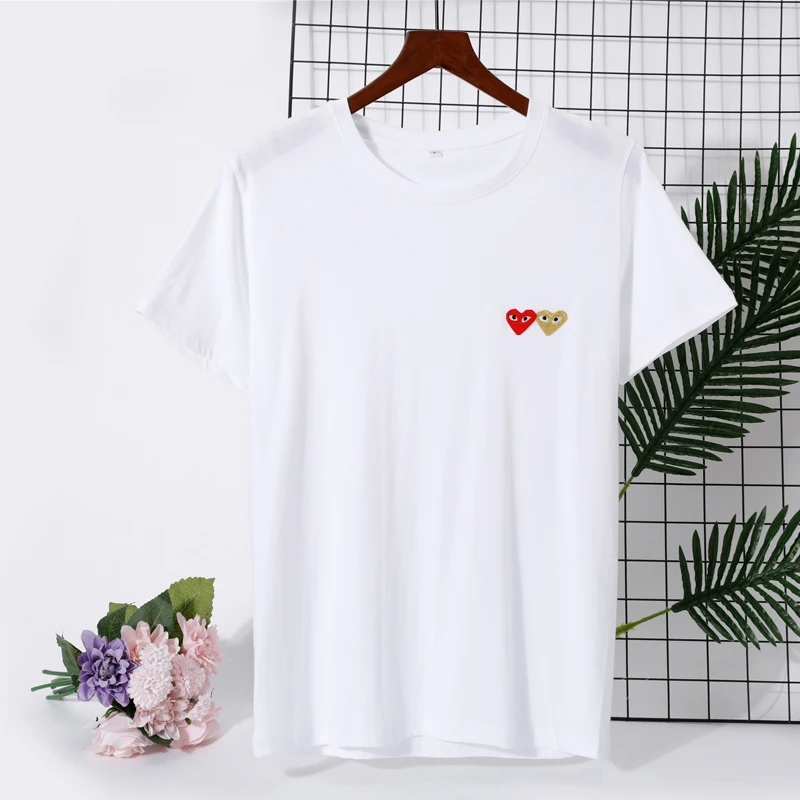 Футболка для влюбленных пар Повседневная дышащая футболка с вышивкой двойное