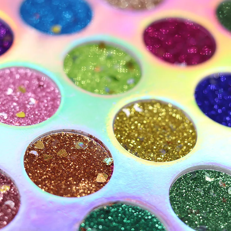 Тени для век с блестками минеральные пигментные тени конский макияж блестящая