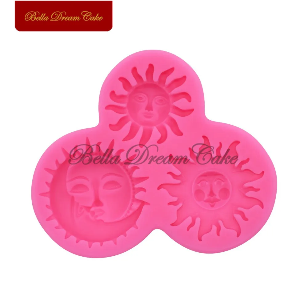 Силиконовая форма в виде Солнца и Луны модная помадка аксессуары для украшения