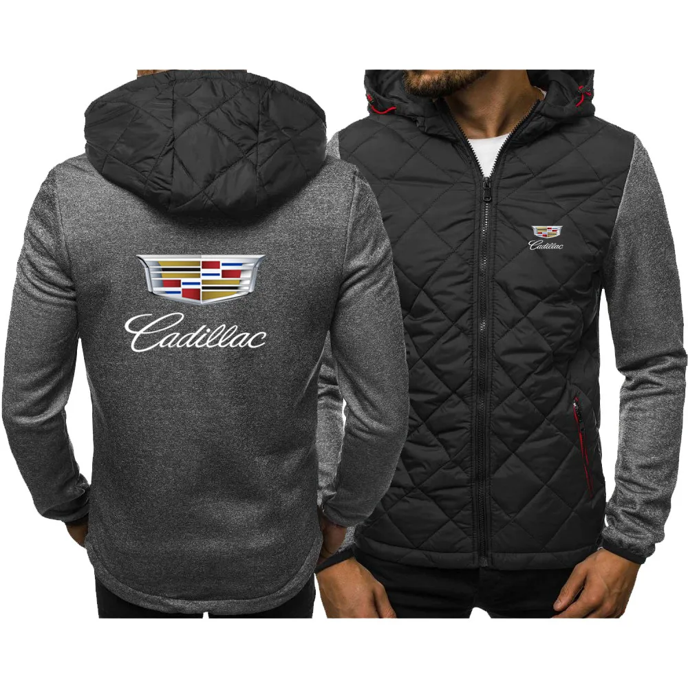 

2021 new stitching rhombus hoodie sweatshirt men Cadillac car logo sports comfortable casual hoodie printing winter hoodie