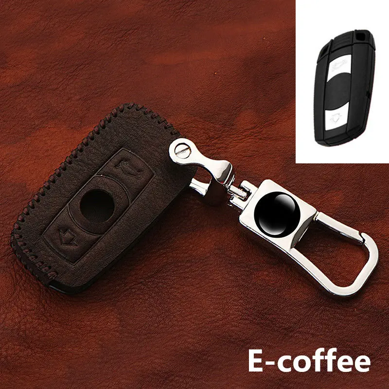 Чехол для автомобильного смарт ключа с кнопками из натуральной кожи защитный