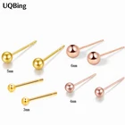 2020 Новые простые женские круглые золотыерозовые золотые серьги-гвоздики для искусственных серебряных украшений