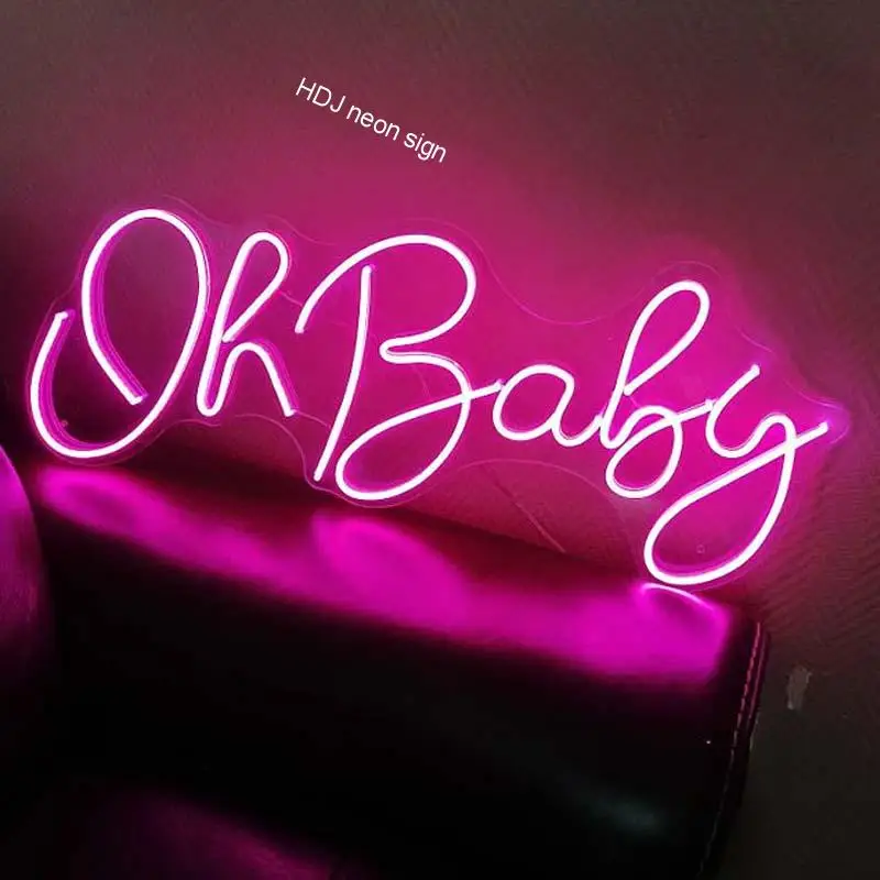 Светодиодный светильник неоновые знаки логотип с надписью Oh Baby письмо Transparen
