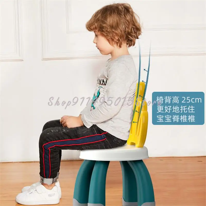 Children's Stool Backrest Home Baby Chair Thickened Cartoon Small Bench Cute Non-slip Seat | Мебель