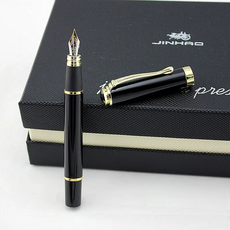 

Gold Clip Fine Nib Fountain Pen Jinhao 500 1pc/lot 0.5mm Student Practice Calligraphy Ink Pens School Office Supplies