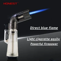 honest elbow torch jet gas lighter outdoor windproof blue flame butane cigar lighter inflatable smoking accessories gift for men