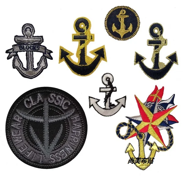 Якорь пиратского корабля заплаты груди Diy Руководство одежда значок Рюкзак