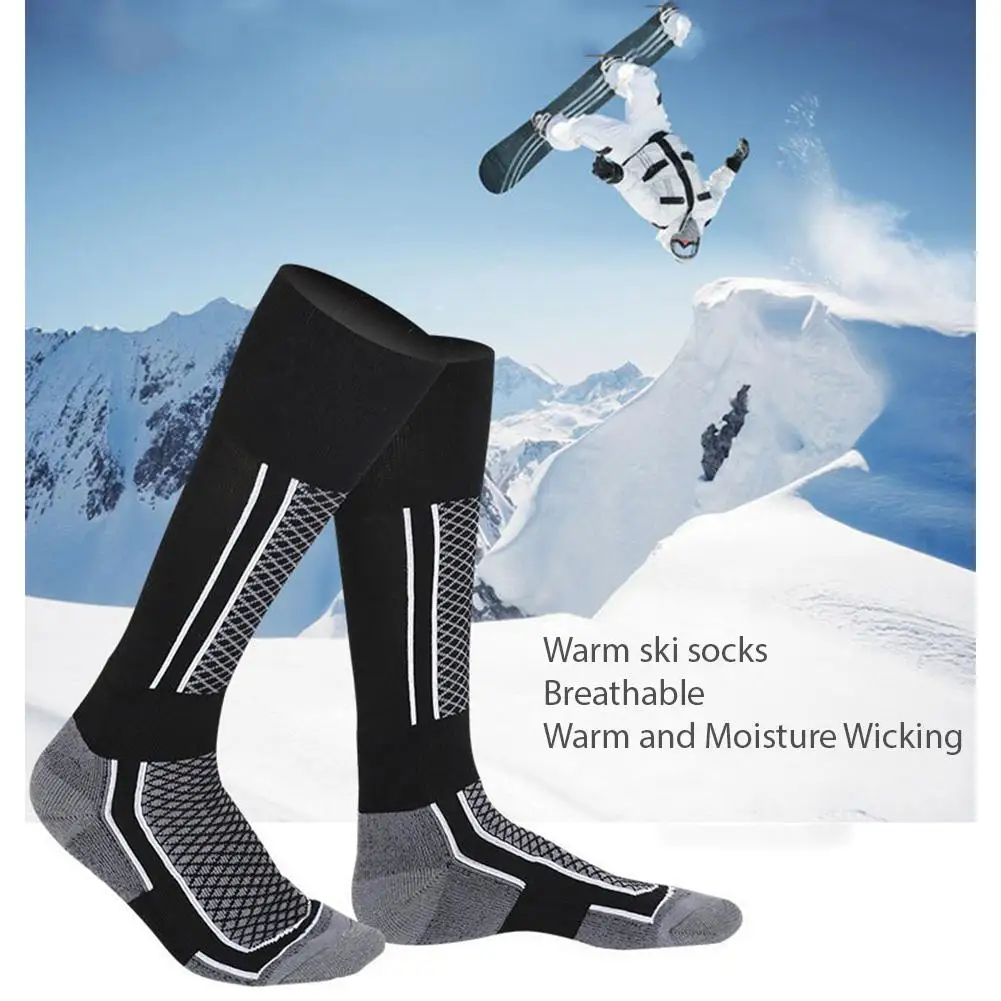 Фото Профессиональный зимние спортивные лыжные носки для взрослых и детей утолщенные