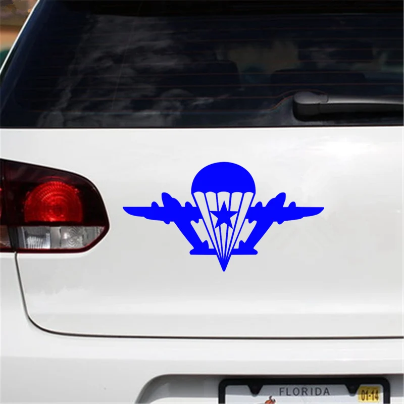 

11x20cm Airborne with a star without a paratrooper funny car sticker and decal white/black vinyl auto car stickers