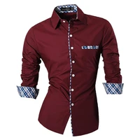 jeansian mens casual dress shirts fashion desinger stylish long sleeve slim fit z020 winered