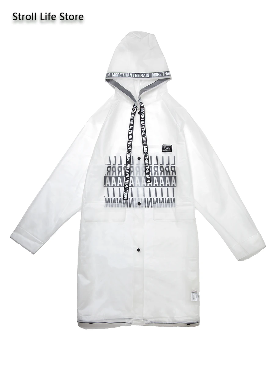 Длинное прозрачное дождевик женский и мужской непромокаемый прозрачный куртка