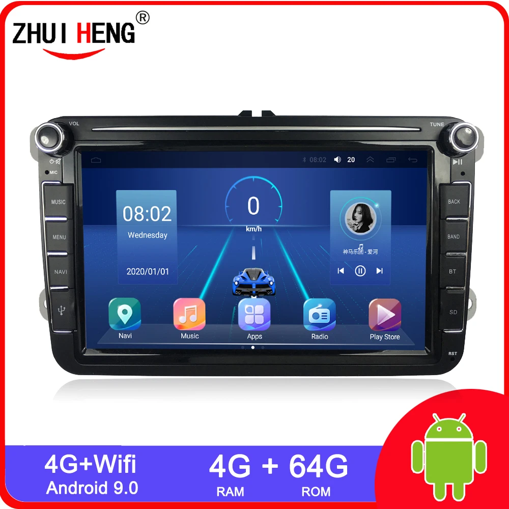 Автомагнитола 2 Din на Android 10 0 для VW Volkswagen Golf 7 Polo Passat b7 b6 SEAT leon Skoda мультимедийный