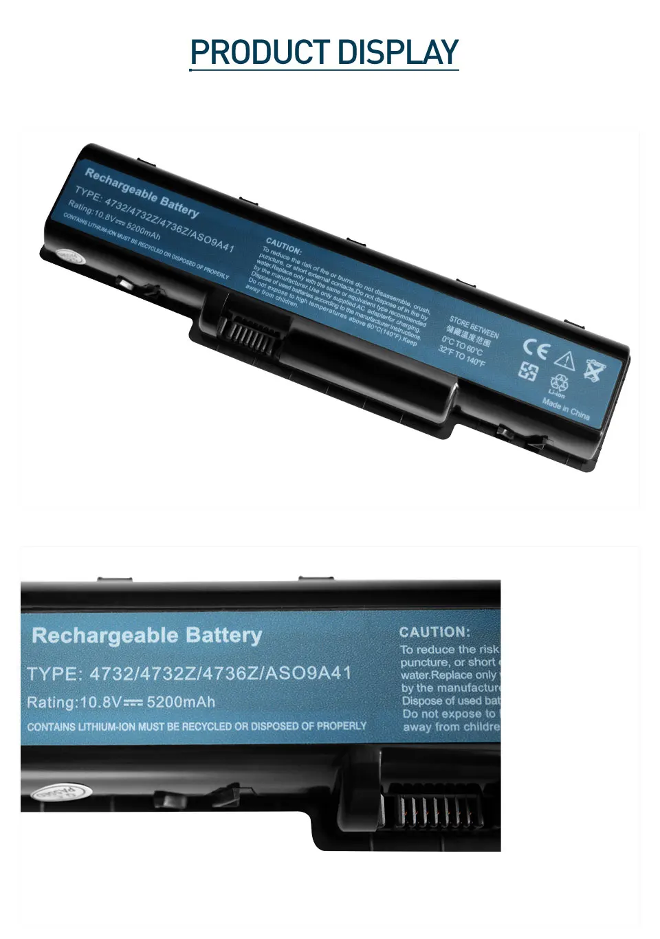 6600 mAh лаптоп с Батарея для ACER AS09A31 AS09A41 AS09A51 AS09A61 AS09A71 AS09A73 AS09A75 AS09A90 AS09A56 5732 4732 5516 5517