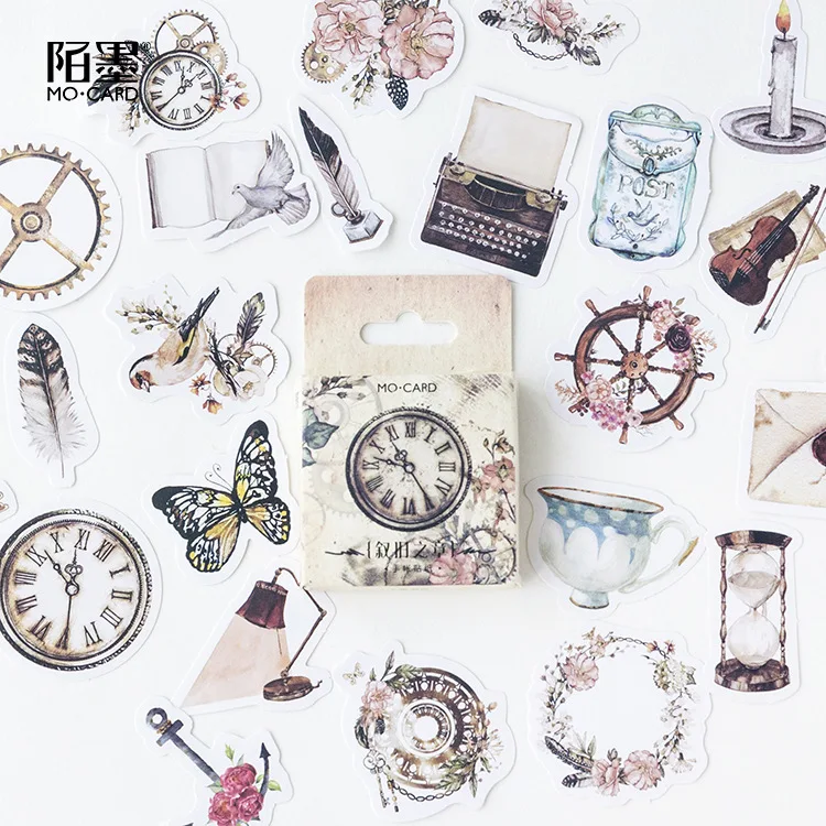 

NEW 10 Sets Decor Clock Butterfly Adhesive Mo.Card Sealing Stickers Scrapbooking Diary Stick Label Journaling Cute Stationery