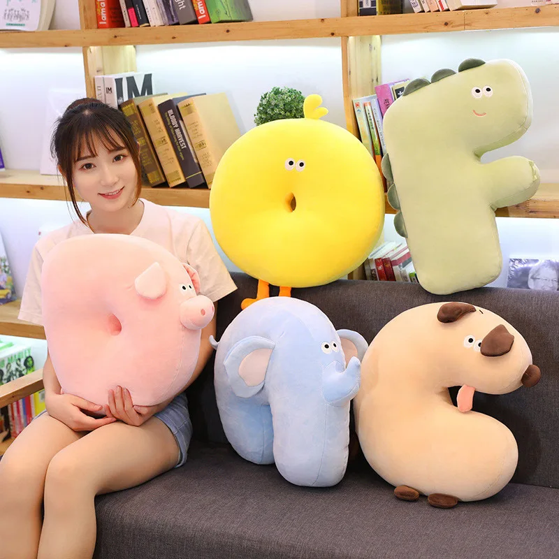 Креативные милые Алфавит плюшевые игрушки животных Подушка с буквами Кукла