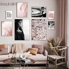 Модные плакаты, Кубок, Картина на холсте, сексуальная женщина, настенный плакат, фонограф, печать, скандинавские настенные картины для декора гостиной