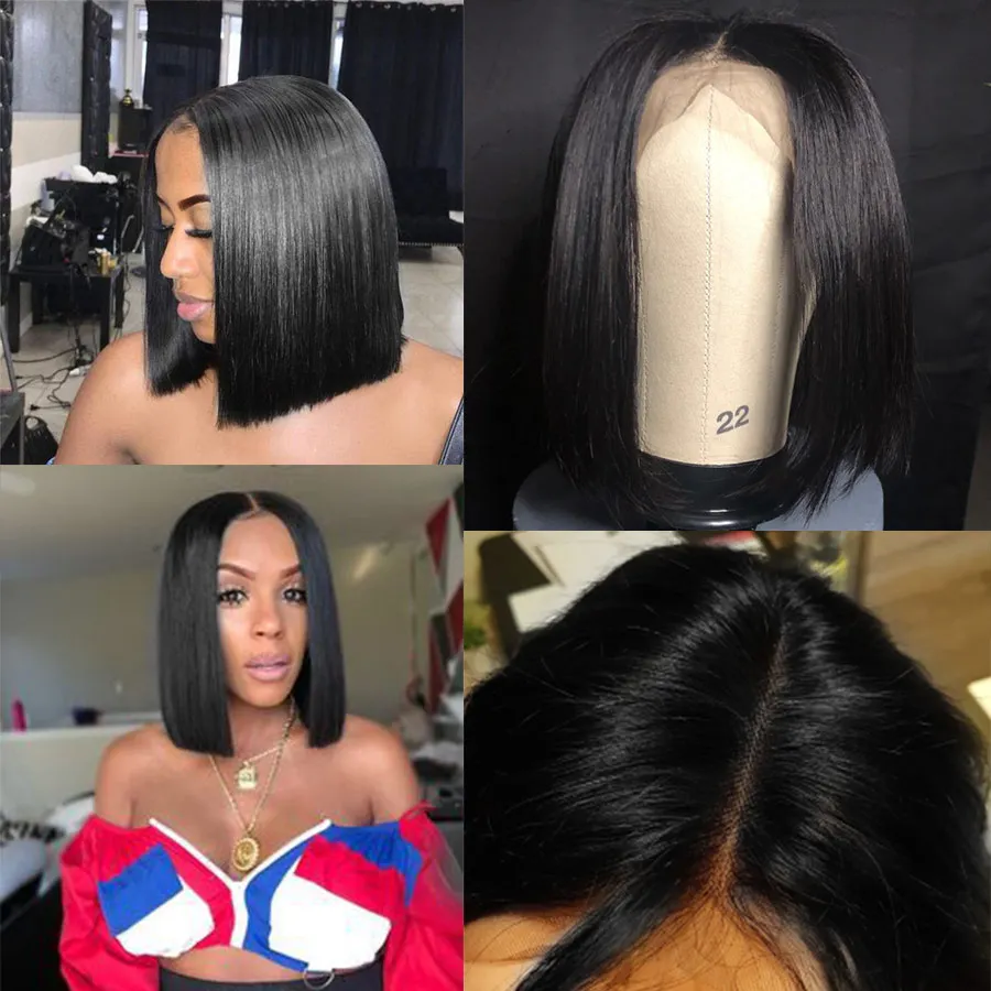 Парики из натуральных волос на кружевной основе Remy Bob парики для женщин|Парик
