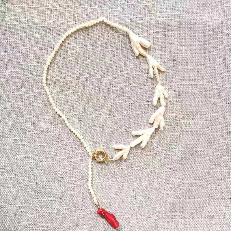 Ожерелье в стиле барокко с подвеской из пресноводного жемчуга | Украшения и