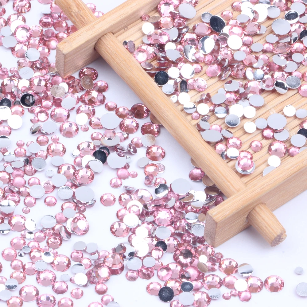 Розовые стразы из смолы 2 6 мм круглые с плоской задней поверхностью без горячей
