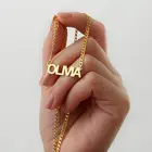Женская модная кубинская цепочка 4 мм с именем ожерелье из нержавеющей стали розовое золото индивидуальная табличка ювелирные изделия колье женские подарки